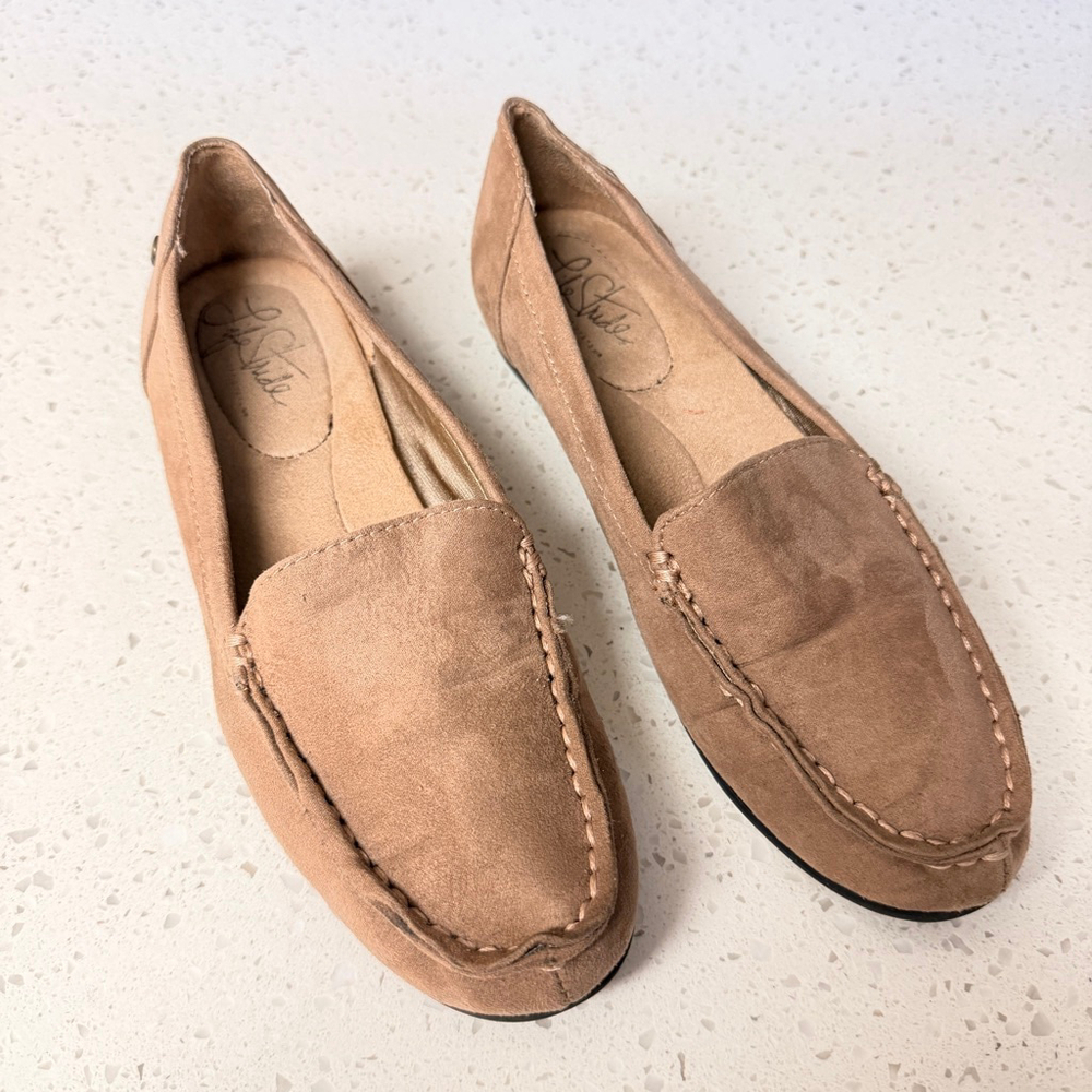 LifeStride Samantha Soft System Loafers Tan Women's Size 6.5M EUC b16